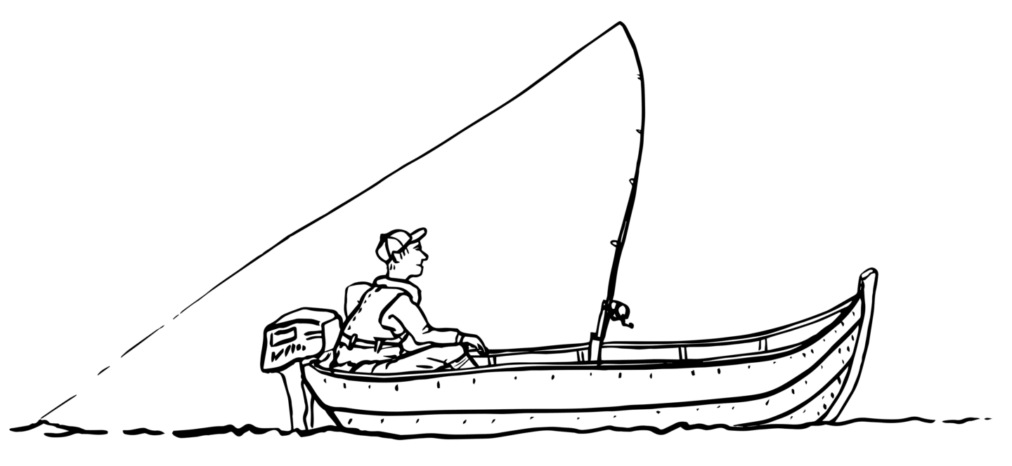 Kalastaja veneessä