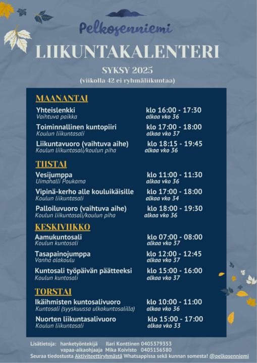 Liikuntakalenteri syksy 2025