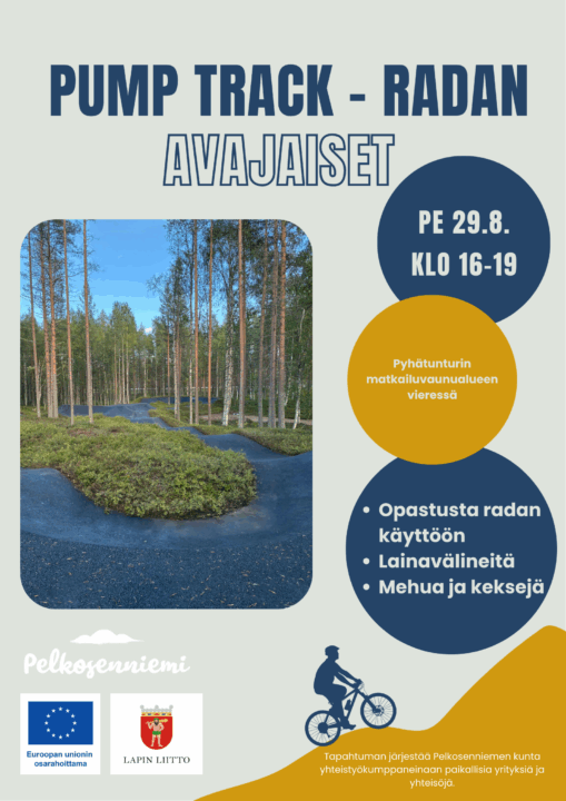 Pump track -radan avajaisten mainos